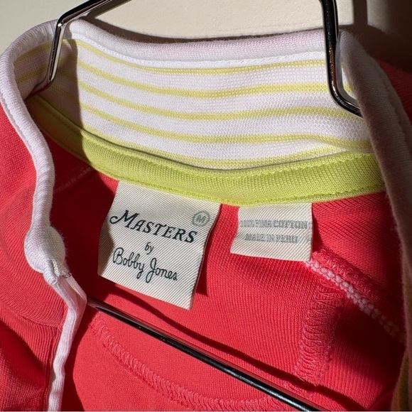 Bobby Jones Pima Cotton Solid Quarter-Zip Pullover in Geranium - Picture 7 of 9